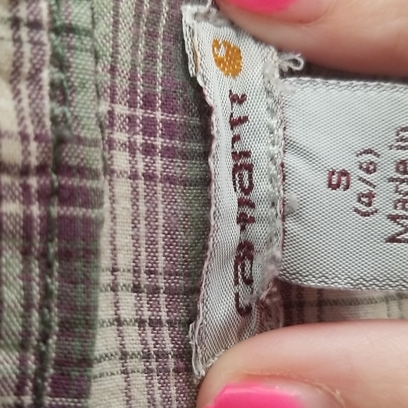 Carhartt Light Weight Button Up Plaid Shirt Size Small - Picture 2 of 9